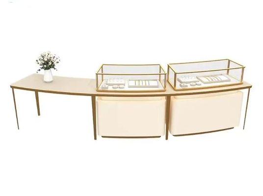 Stainless Steel Jewelry Showcase with Lockable Security System and Customizable Mirror for Retail Stores