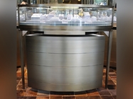 Bronzeedelstahl-Juweliergeschäft-Schaukasten-Bogen-Form mit unterem Kabinett